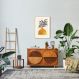 Quadro Vaso Boho Laranja 100x70 Caixa Marfim