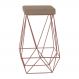 Banqueta Decorativa Kathy Base Bronze Suede Cappuccino G41 - Gran Belo