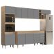 Armário de Cozinha Modulada 5 Peças CP16 Balcão Castanho/Cinza - Lumil