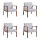 Conjunto com 4 Poltronas Júlia Cinza e Nogueira