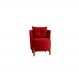 Poltrona Orgânica Curva Luna Veludo Vermelho - Montanaris Decor
