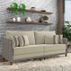 Sofá Living Montecarlo 3 Lugares Bipartido 232cm Pés em Madeira Veludo/PU Bege/Cinza G33 - Gran Belo