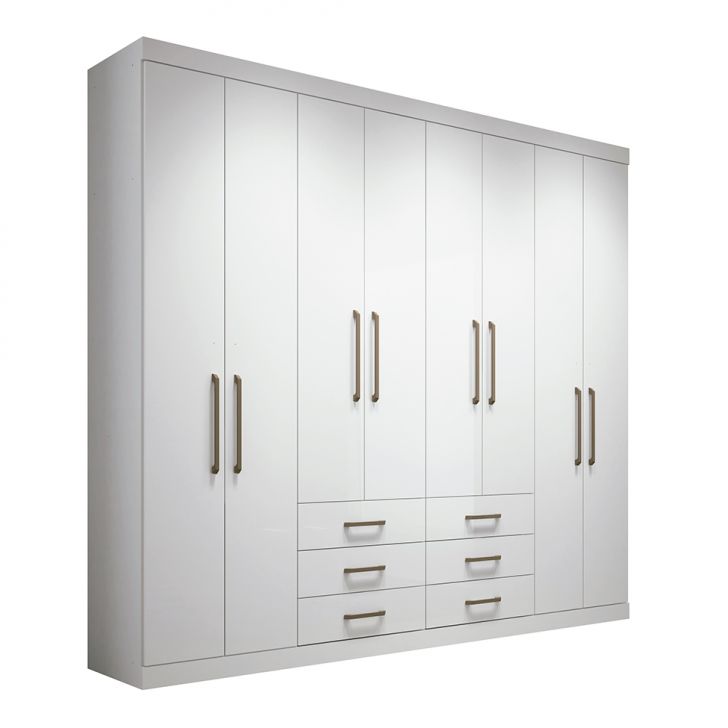 Guarda-roupa Casal Master 8 Portas 6 Gavetas Branco