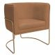 Poltrona Decorativa Betina Base Aço Ouro Fosco Bouclé Terracota - Nexta Casa