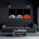 Quadro Terra Lua e Sol 184x86 3-86x60 Filete Preto