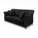 Sofá Decorativo 180cm 2 Lugares com 4 Almofadas Armstrong Veludo Preto G63 - Gran Belo