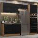 Cozinha Completa Madesa Lux 260005 com Armário e Balcão - Rustic/Preto