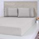Lençol Casal Bella Cama Malha 100% Algodão 138x188x30cm Cinza
