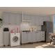 Cozinha Compacta Iluminata 12 Portas 3 Fendi e Branco