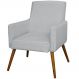 Poltrona Decorativa Para Sala de Estar e Recepção Maria W01 Linho Cinza - Lyam Decor