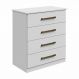 Cômoda Rubi Bronze 4 Gavetas Leifer Branco
