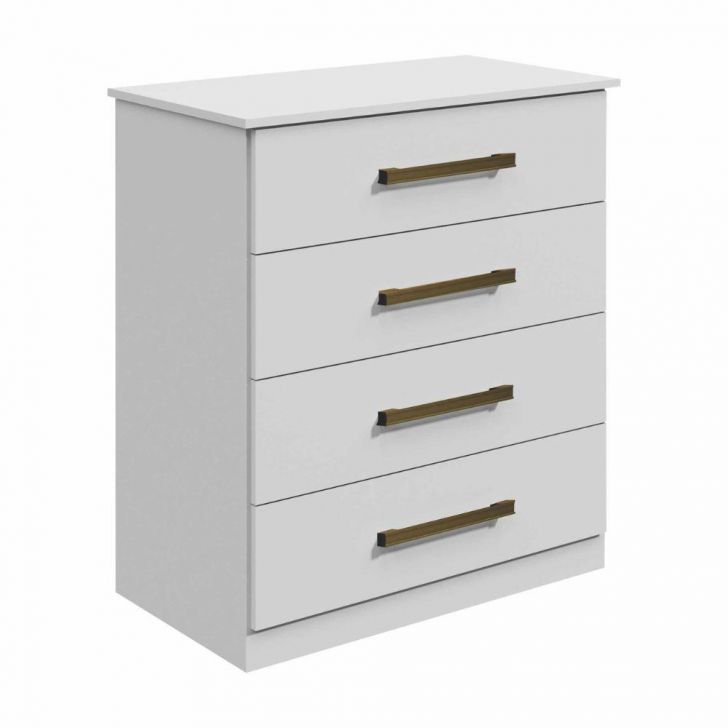 Cômoda Rubi Bronze 4 Gavetas Leifer Branco
