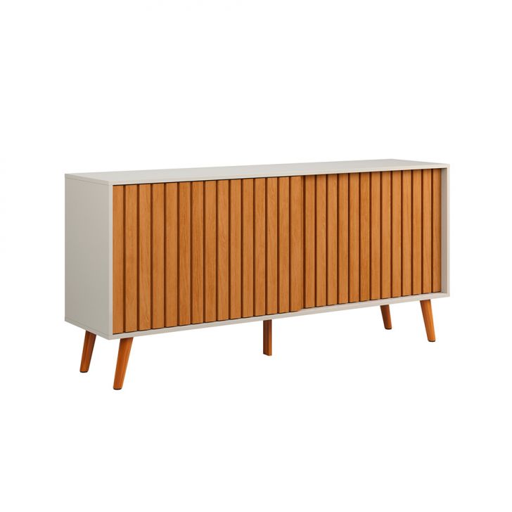 Buffet Ripado Duna 2 Portas Off White E Nature