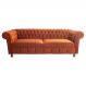 Sofá Chesterfield Capitone Luiz XV Suede Terracota 2,30