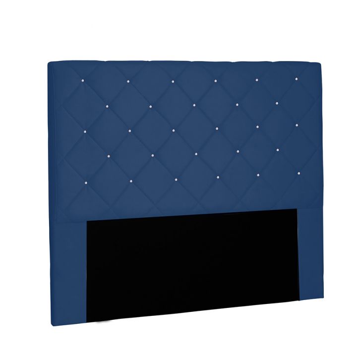 Cabeceira Tania Para Cama Box King 195 cm Suede Azul Marinho  - D'Rossi