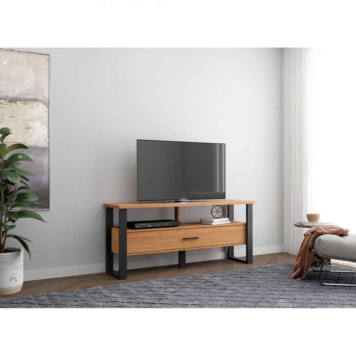 Rack Pernambuco 1 GV Freijó e Preto 140 cm