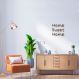 Frase de Parede em Relevo Home Sweet Home 45x44 Marrom