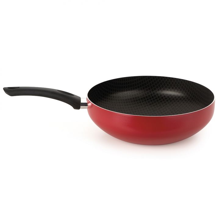 Frigideira Wok Vermelha 28 Cm
