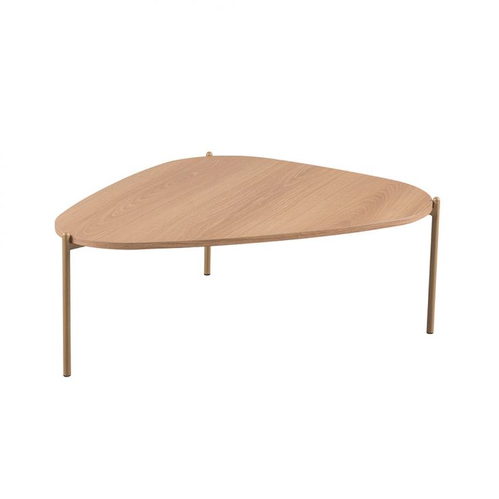 Mesa de Centro Complementos Orgânica Hanover e Dourada 77 cm