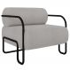 Poltrona Decorativa para Sala Industrial Kira Z08 Boucle Creme - Mpozenato