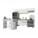 Armário de Cozinha Modulado com Bancada Veneza Multimóveis MP2212 Branco/Dourado