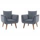 Conjunto Poltrona Decorativa Japeri Inca Chumbo