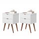 Conjunto Mesa de Cabeceira 2 Gavetas Geraldine Branco