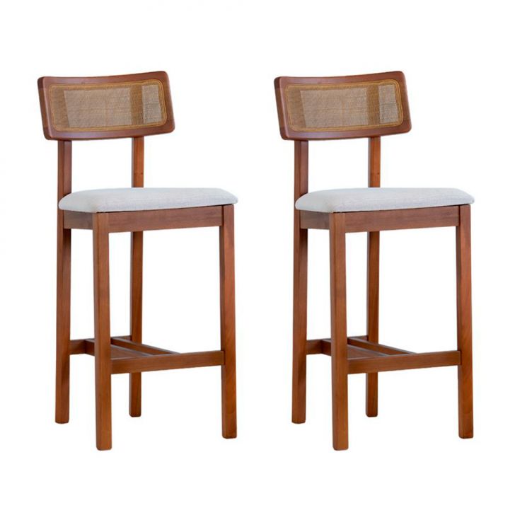 Conjunto com 2 Banquetas Dunas Algodão Bege e Amêndoa