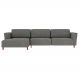 Sofá 350cm com Chaise Esquerda Franz Suede Grafite G52 - Gran Belo