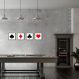 Quadro Naipes Color Baralho 9 43x189 4-43x43 Caixa Marrom
