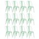Kit 12 cadeiras Iron Tolix design indutrial jantar cozinha Verde claro