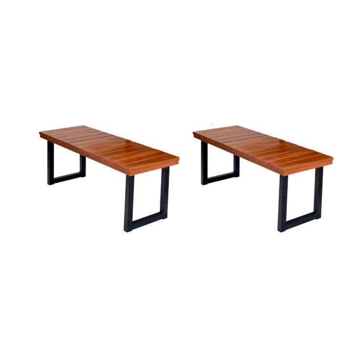 Banco | Banqueta 2 Lugares Capri Marrom e Preto 130 cm