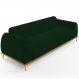 Sofá 03 Lugares Para Sala de Estar Kiev 230 cm D02 Veludo Verde Musgo C-303 - Lyam Decor