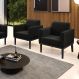Kit 2 Poltronas Decorativas Isabella Pés Fixo em Madeira Preto Suede Preto G19 - Gran Belo