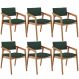 Kit 06 Cadeiras Para Sala de Jantar Estar Living Giorgia L02 Suede Verde Musgo - Lyam Decor