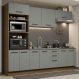 Cozinha Completa Madesa Agata 270001 com Armário e Balcão (Sem Tampo e Pia) – Rustic/Cinza
