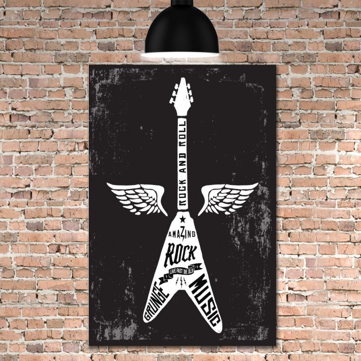 Placa Decorativa MDF Guitarra 30x40