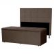 Kit Cabeceira e Calçadeira Baú Solteiro 0,90m Roma Suede Marrom - Pallazio