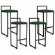 Kit 04 Banquetas Altas Para Cozinha Sala de Jantar Hanna L02 Preto Suede Verde Musgo - Lyam Decor