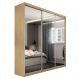 Guarda-Roupa Casal com 3 Espelhos Lugano 3 Portas 4 Gavetas Carvalho
