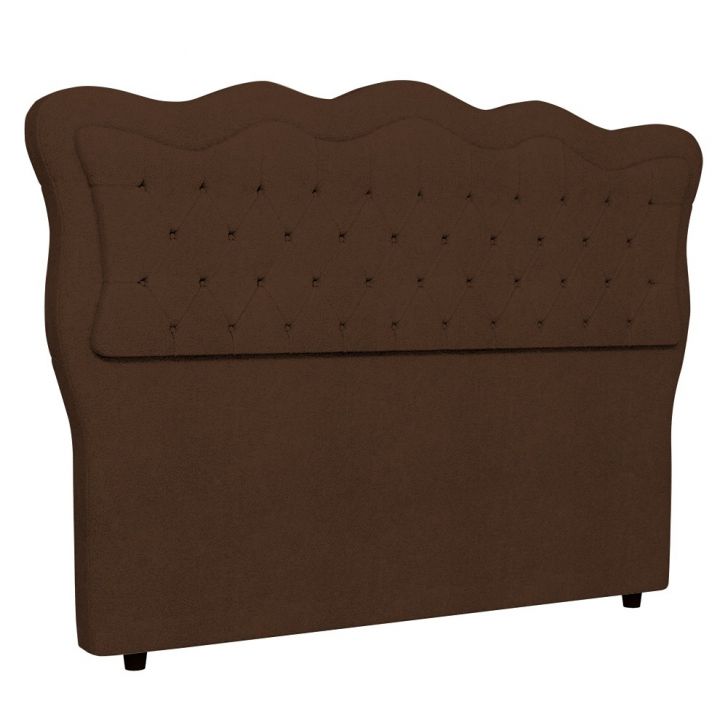 Cabeceira Casal Cama Box 140cm Oregon Z04 Boucle Marrom - Mpozenato