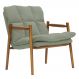 Poltrona Hermes Base Madeira Castanho Bouclé Verde Claro - Nexta Casa