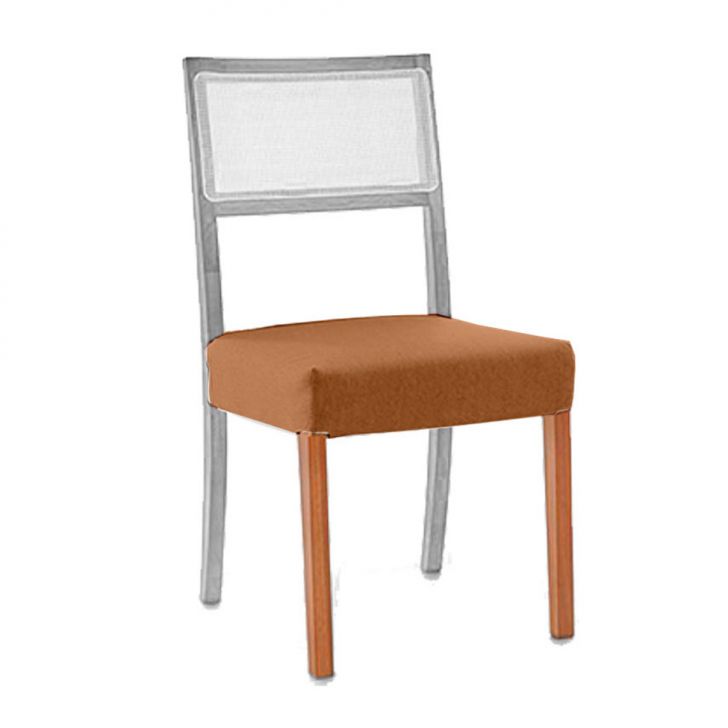 Assento Capa com pés Madeira Maciça Avelã Corino Caramelo