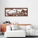 Quadro Escultura América do Norte 100x36 Marrom