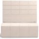 Kit Cabeceira Cama Box King 195cm com Calçadeira Roma W01 Suede Bege - Lyam