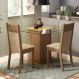 Conjunto Sala de Jantar Madesa Moni Mesa Tampo de Vidro com 2 Cadeiras - Rustic/Crema/Pérola