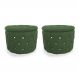 Kit Puff Redondo Clássico Capitonê Suede Verde - DS Estofados