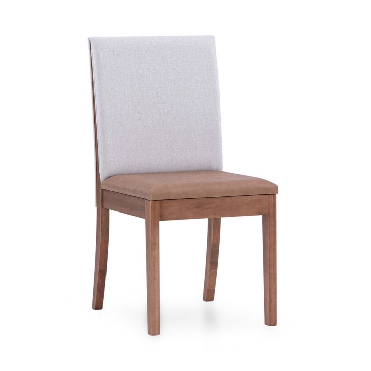 Cadeira Aimee Revestimento Sintético Caramelo e Cru