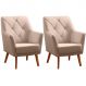 Kit 2 Poltronas para Sala e Escritório Decorativas Héstia Veludo Bege