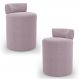 Kit 02 Puffs Decorativos Orgânicos Living Aegon Minimalista Bouclê Rosê - Desk Design